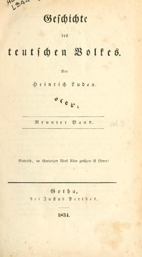 Cover for Geschichte des teutschen Volkes