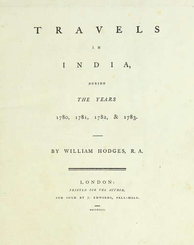 Cover for Travels in India, during the years 1780, 1781, 1782, & 1783.