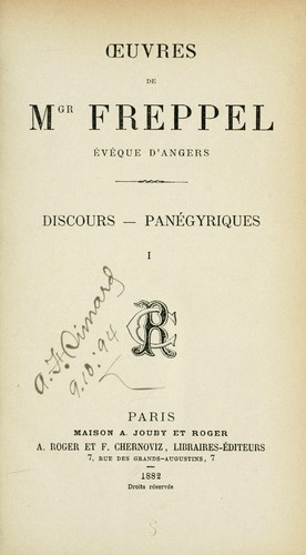 Cover for Oeuvres de Mgr. Freppel