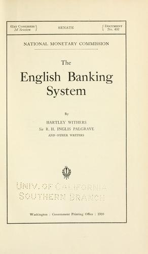Cover for The English banking system