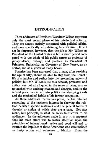 Cover for President Wilson's addresses