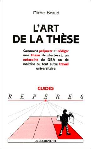 Cover for Art de la these