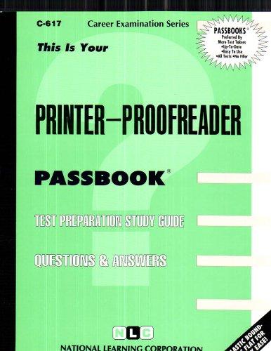 Cover for Printer Proofreader (Passbooks for Career Opportunities)