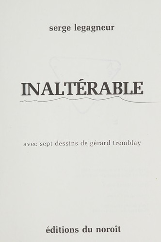 Cover for Inaltérable