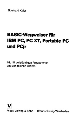 Cover for BASIC-Wegweiser für IBM PC, PC XT, Portable PC und PCjr