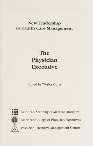Cover for The Physician executive