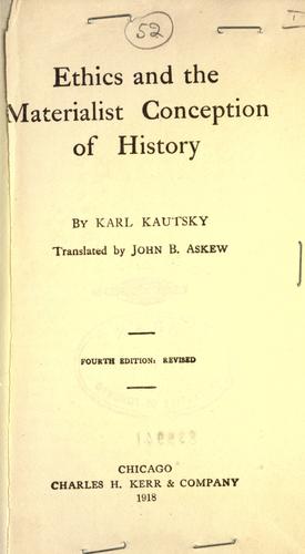 Cover for Ethics and the materialist conception of history