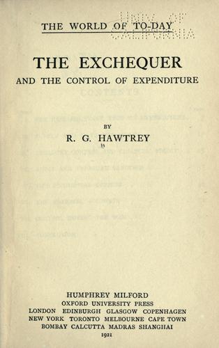 Cover for The Exchequer and the control of expenditure