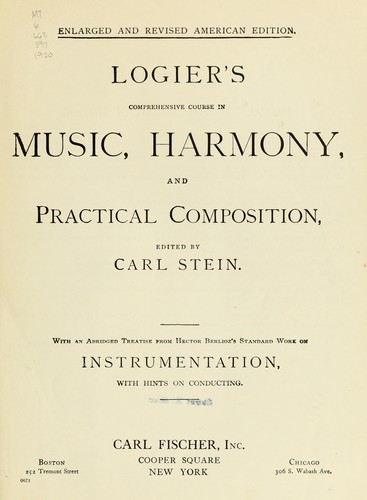 Cover for Logier's comprehensive course in music, harmony, and practical composition