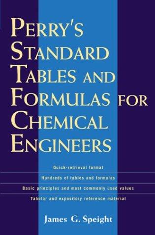 Cover for Perry's Standard Tables and Formulae For Chemical Engineers