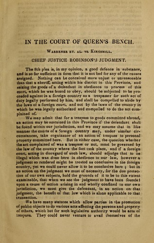Cover for In the Court of Queen's Bench