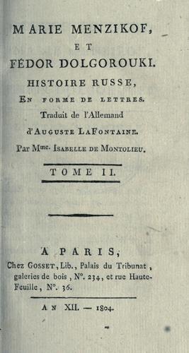 Cover for Marie Menzikof et Fedor Dolgorouki