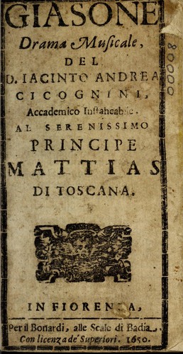 Cover for Giasone
