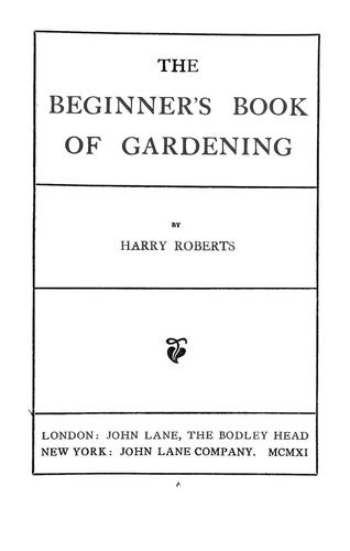 Cover for The beginner's book of gardening
