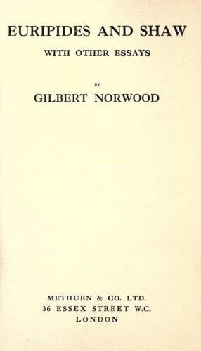 Cover for Euripides and Shaw