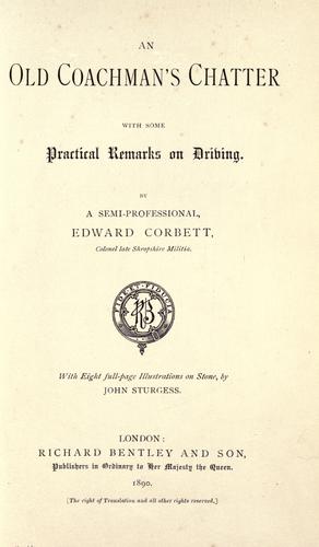 Cover for An old coachman's chatter with some practical remarks on driving