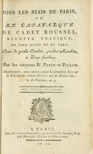 Cover for Tous les niais de Paris