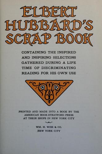 Cover for Elbert Hubbard's scrap book