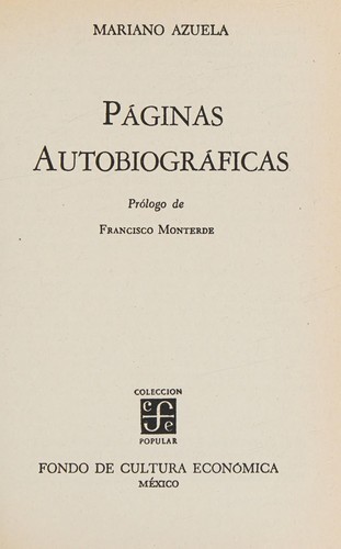 Cover for Páginas autobiográficas