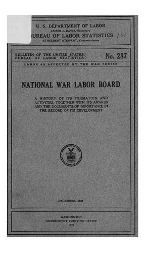 Cover for National War Labor Board