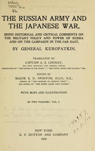Cover for The Russian Army and the Japanese war