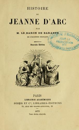 Cover for Histoire de Jeanne d'Arc