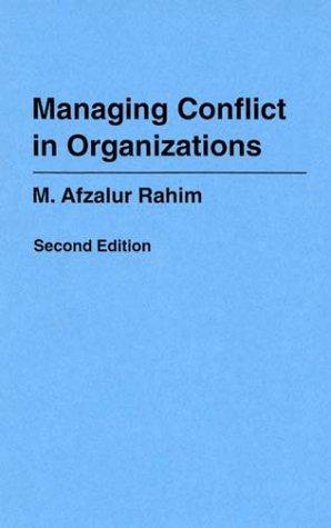 Cover for Managing conflict in organizations
