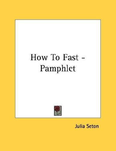 Cover for How To Fast - Pamphlet