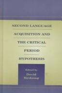 Cover for Second language acquisition and the critical period hypothesis