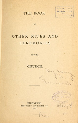 Cover for The book of rites and ceremonies of the church