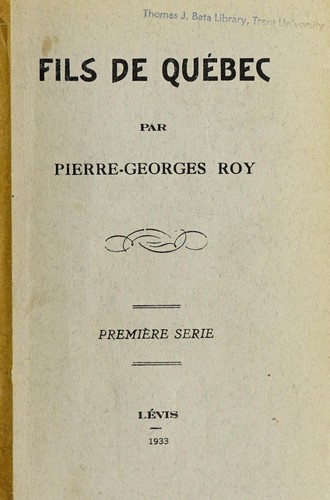 Cover for Fils de Québec