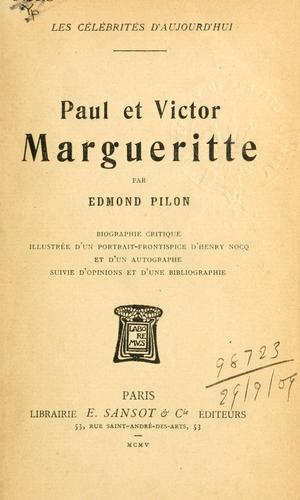 Cover for Paul et Victor Margueritte