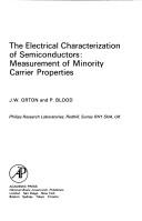 Cover for The Electrical Characterization of Semiconductors