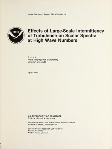Cover for Effects of large-scale intermittency of turbulence on scalar spectra at high wave numbers