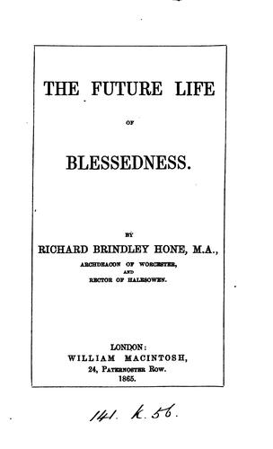 Cover for The future life of blessedness