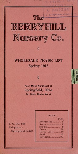 Cover for Wholesale trade list, spring 1942