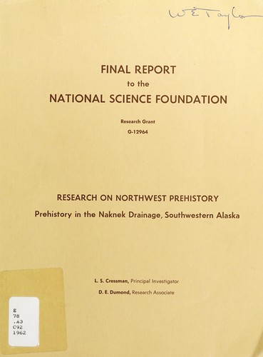 Cover for Research on Northwest prehistory, prehistory of the Naknek drainage, southwestern Alaska