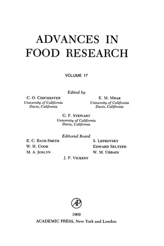 Cover for Advances in food research.