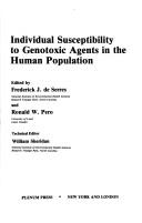 Cover for Individual Susceptibility of Genotoxic Agents in the Human Population (Environmental Science Research)