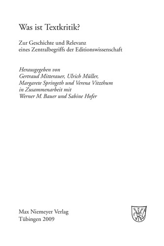 Cover for Was ist Textkritik?