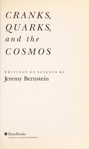 Cover for Cranks, quarks, and the cosmos