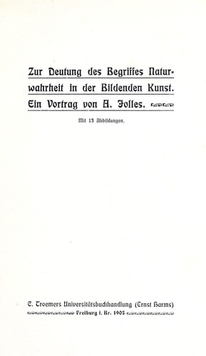 Cover for Zur Deutung des Begriffes Naturwahrheit in der bildenden Kunst