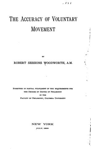 Cover for The accuracy of voluntary movement