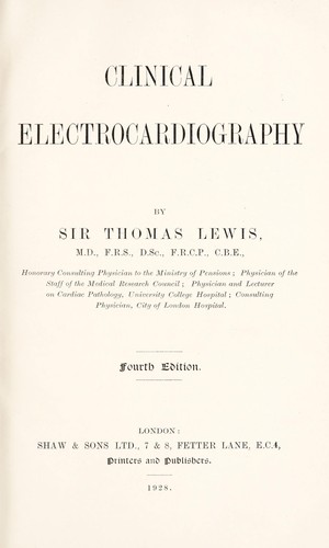 Cover for Clinical electrocardiography