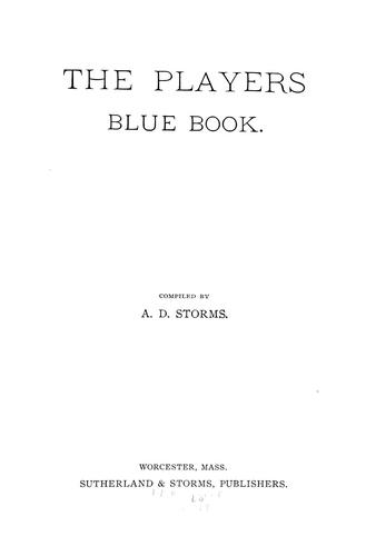 Cover for The players blue book.