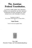 Cover for The Austrian Federal Constitution