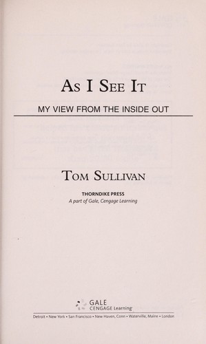 Cover for As I see it