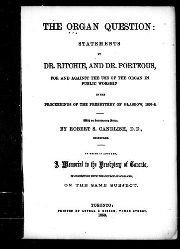 Cover for The organ question