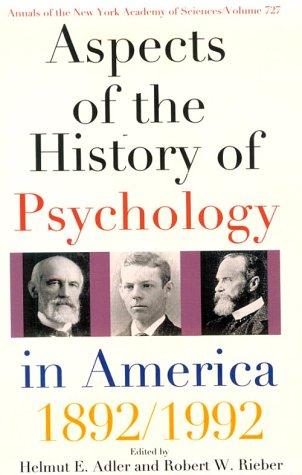 Cover for Aspects of the History of Psychology in America