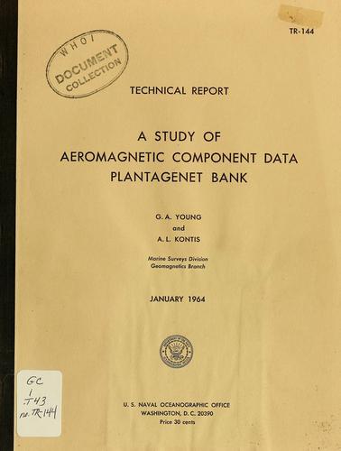 Cover for A study of aeromagnetic component data Plantagenet Bank